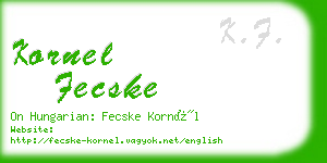 kornel fecske business card